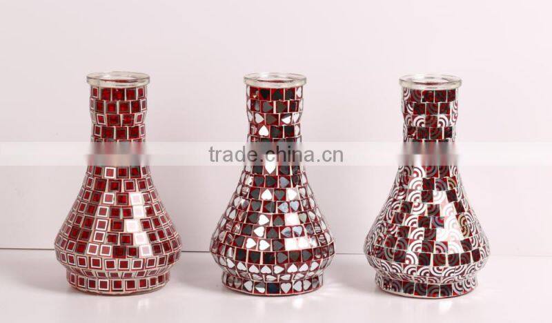 Glass vase colored Mosaic Glass shishahookah bottle candleholder
