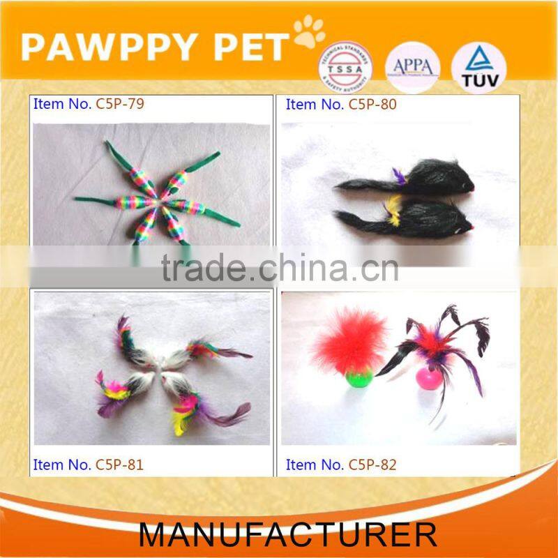 mouse sound interactive lifelike mice shape cat toy with fur and feather