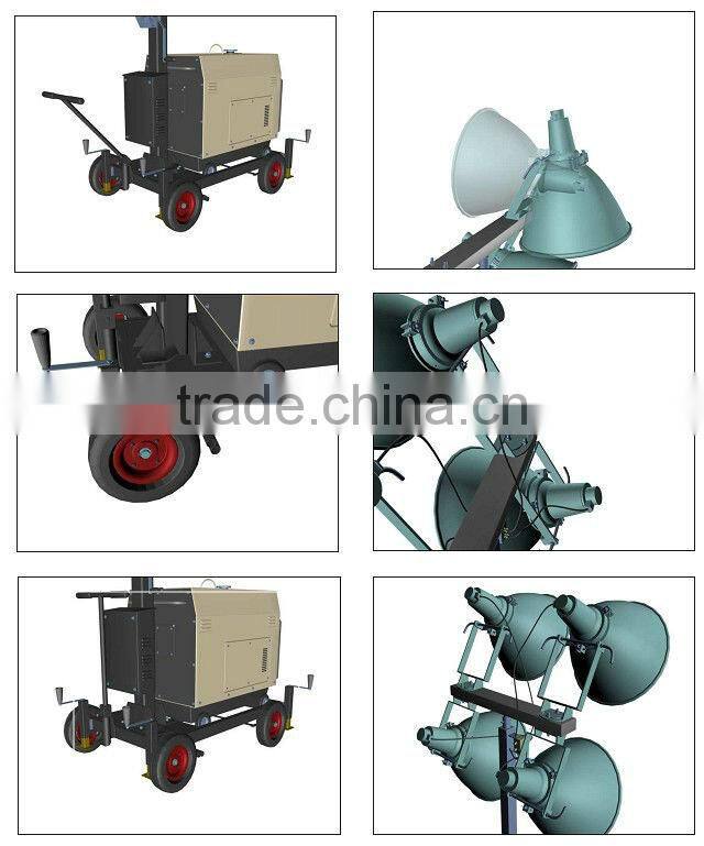 mobile light tower!!! Mast 4.8m 4*400Watt Powergen Waterproof mobile tower light