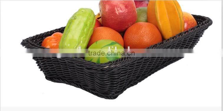 handmade woven plastic rattan bread basket
