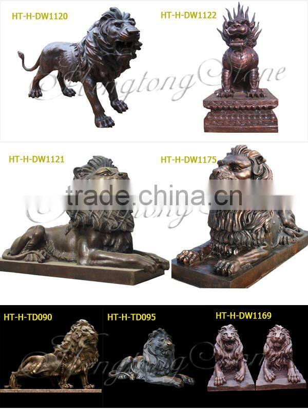 Modern Bronze Lion Statue Carving