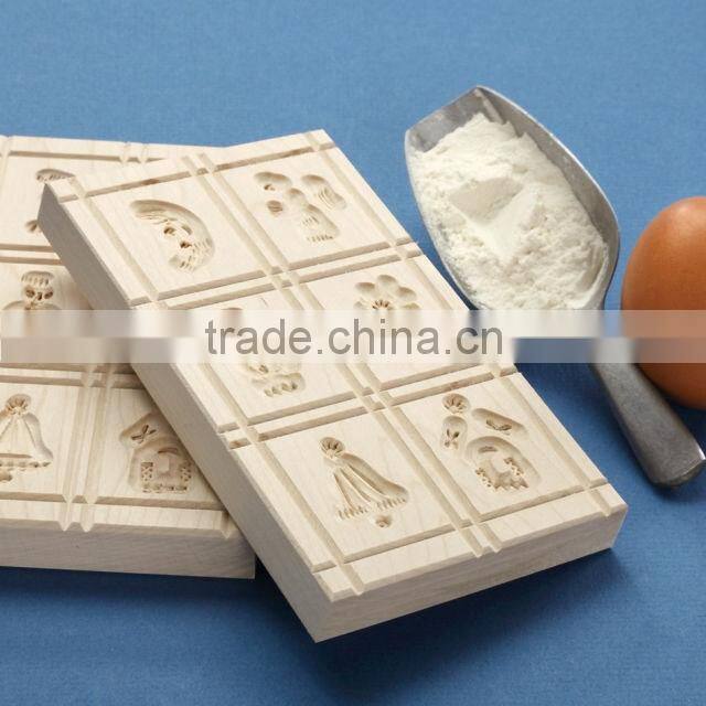 High Quality Wooden Carved Cookie Press Mold by CNC Machine Mould