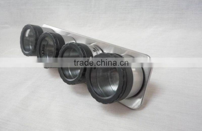 4pcs stainless steel spice jar with holder kitchenware
