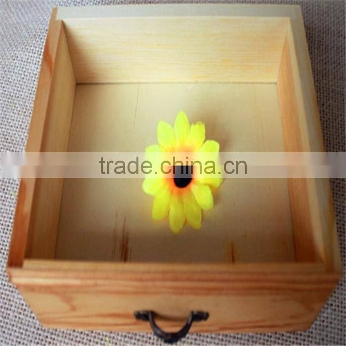 Unfinished pine decorative pattern wood wood cabinet small drawer cabinet small drawer for three hole