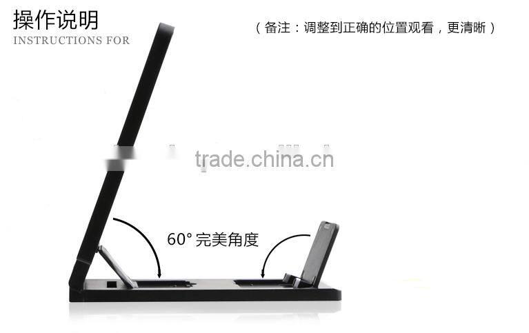 2015 New Arrival 3D Enlarged Screen Magnifier For Mobile Phones Fasion Design Stand For Mobile Phone Screen 4.7 Comes to Be 8.2