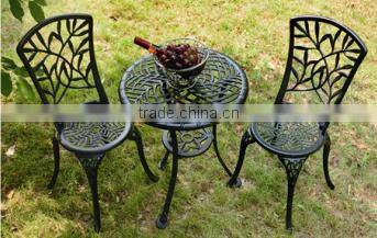 SIGMA Cast Aluminum Outdoor Furniture 2 Chairs Sets Small Patio Table And Chairs