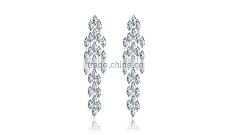 Wholesale Stock Small Order Fashion Women long Style Garland Zircon Earrings