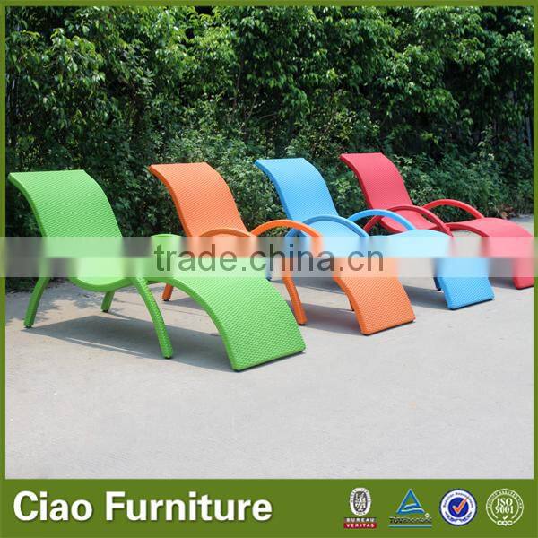Aluminum beach chairs rattan recliner sun lounger