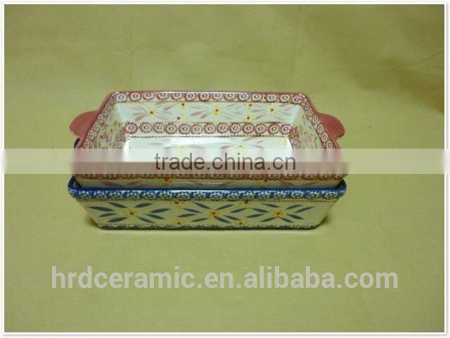 Microwave safe porcelain dish unique bakeware with handle