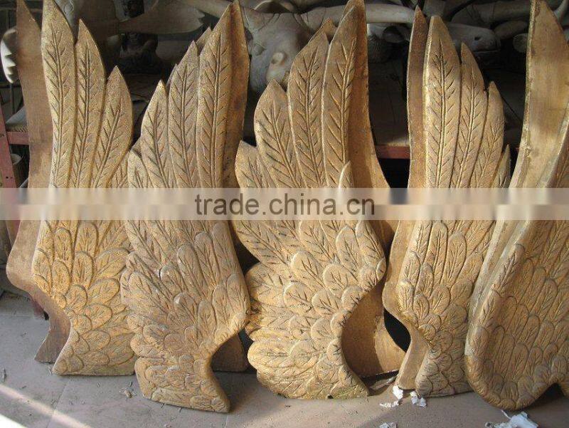 Antique gold wood angel wings