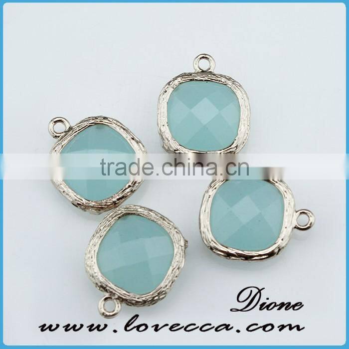 Fashion jewelry gold/silver plated bezel stone natural various design glass gemstone bezel pendant