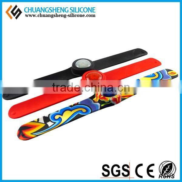 Light Up Slap Silicone Bracelet,High Quality Led Silicone Slap Bracelet,flashing silicone bracelet