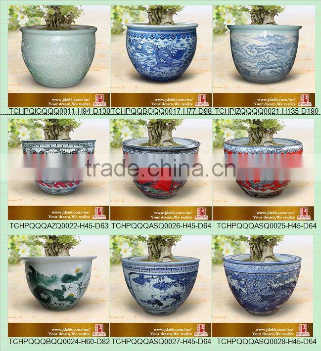 New year gift excellent quality handpainted ceramics chinese flowerpots for garden decoration