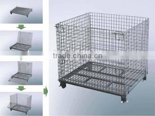 2015Warehouse folding steel roller container