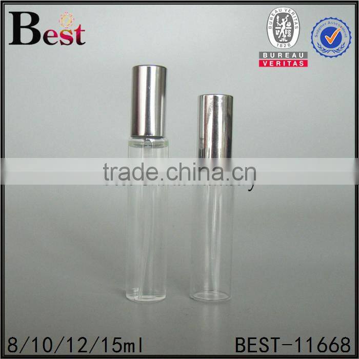 2017 new products perfume bottle 10ml clear perfume bottle 10ml empty round shape perfume bottle 10ml with silver plastic cap