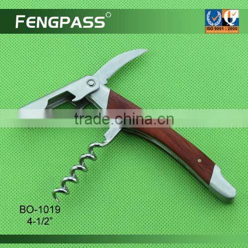 Wooden handle screw red wine opener BO-2010