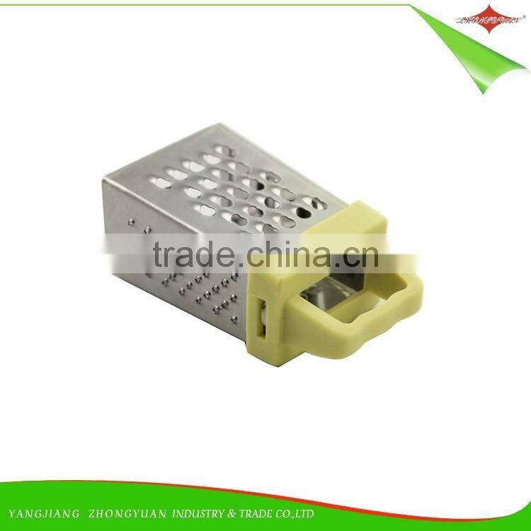 ZY-N5011 2.5 inch 4 sides stainless steel mini grater with PP handle