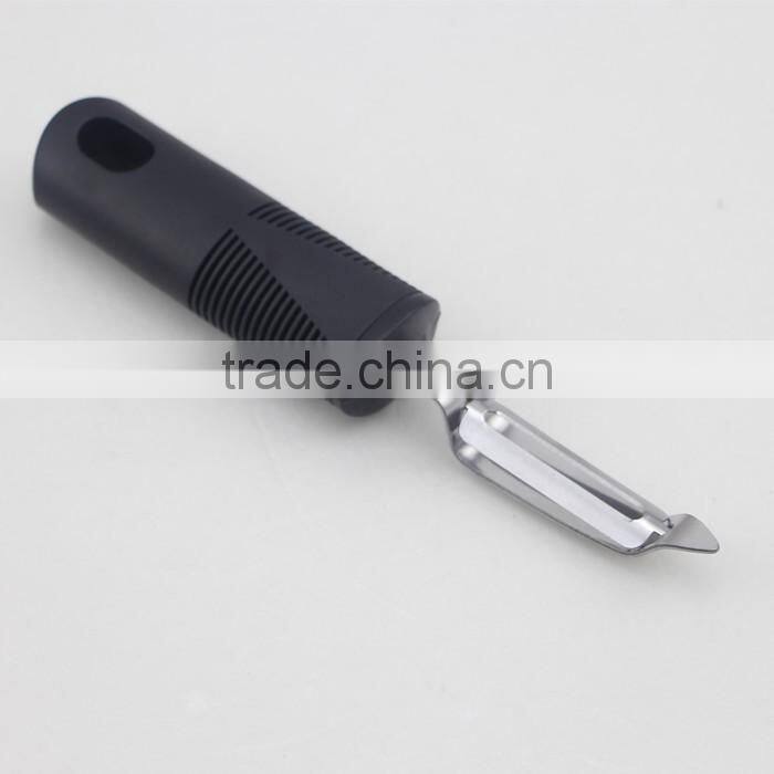 Stainless Steel Blade Single-head Peeler For Vegetable And Fruit With Black Plastic Handle