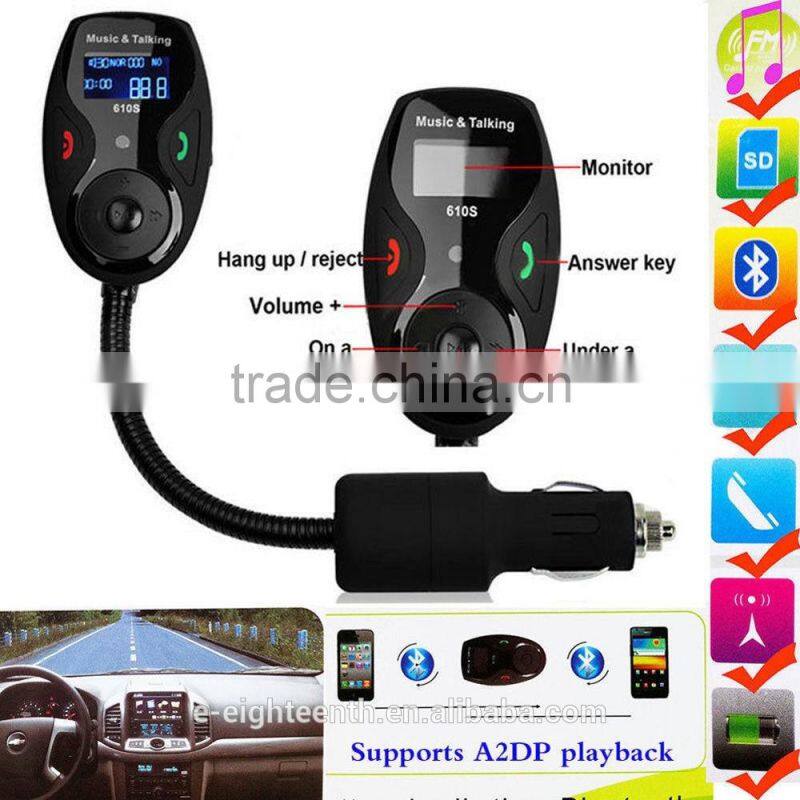 2016 popular Wireless Bluetooth FM Transmitter Modulator Flexible Car Kit MP3 Player