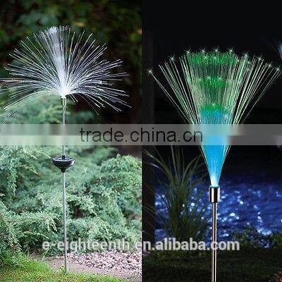 Solar Power Color-Changing fibre optic LED Yard Lawn Light Outdoor Spotlight Garden Lamp