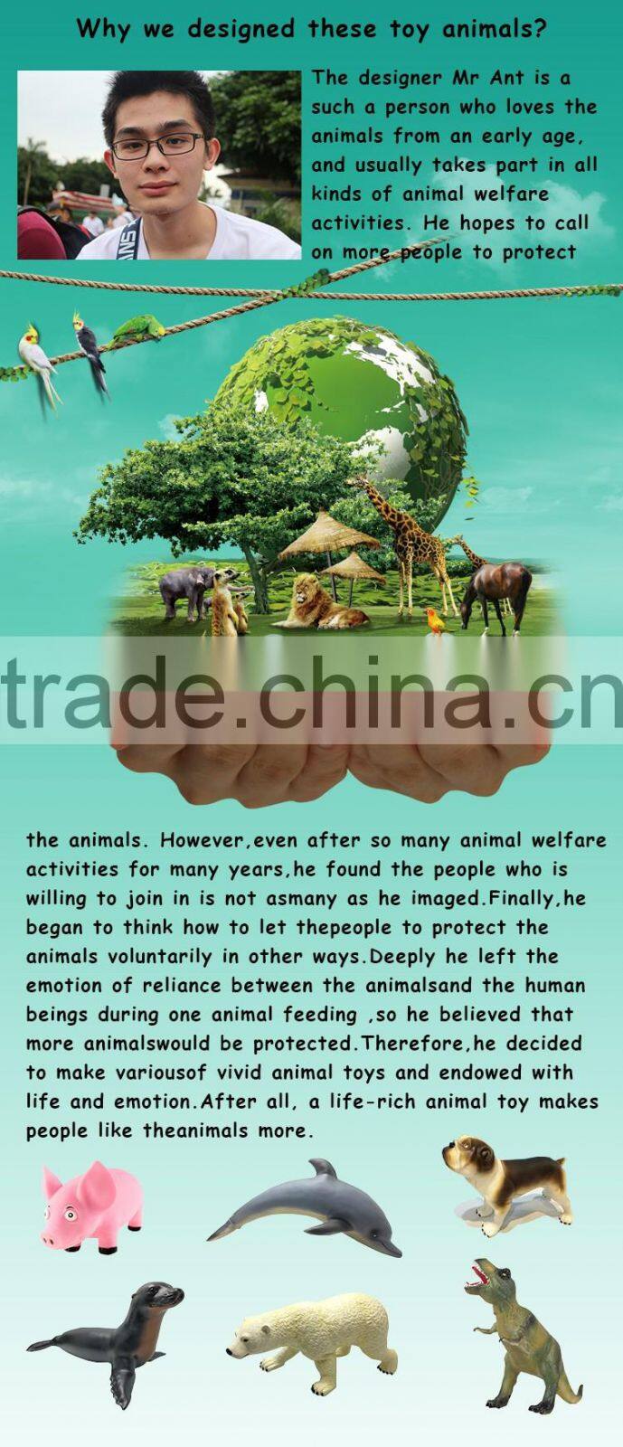 new arrival animal toys soft rubber dog toys for kids