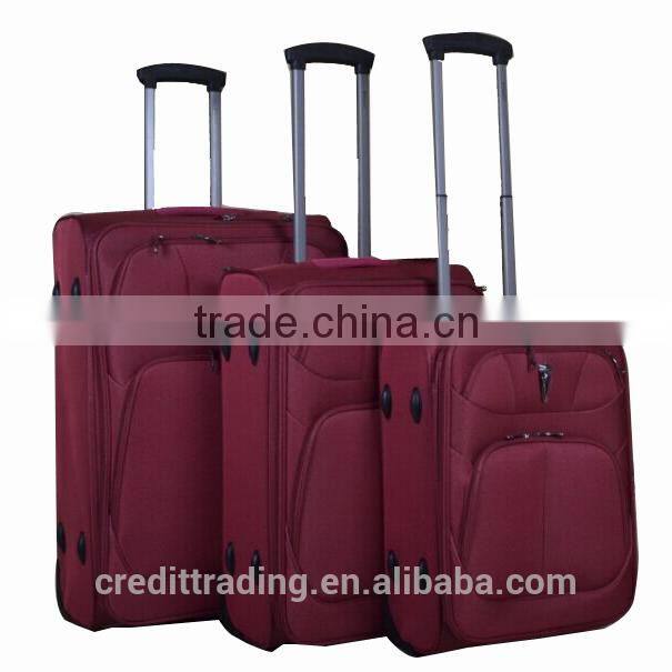 2015 popular good quality polyster stock luggage