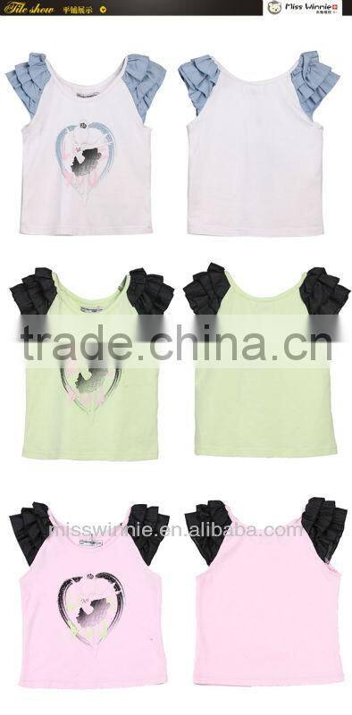 China supplier wholesale fashion short sleeve cotton child clothing sets