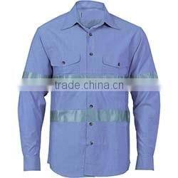 2016 OEM 88% Cotton/ 12% High Tenacity Nylon 238gsm fire retardent high vis shirt 3M reflective tape