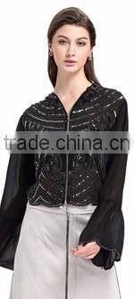 Domin fashion wholesale beading design ladies tops images