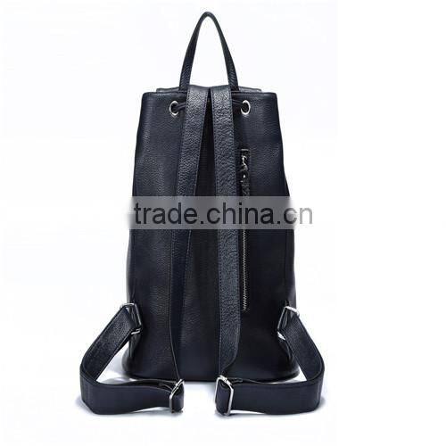wholesale black color womens genuine leather backpack