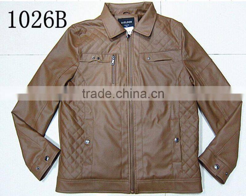 stocklot Winter coat pu leather jacket for men