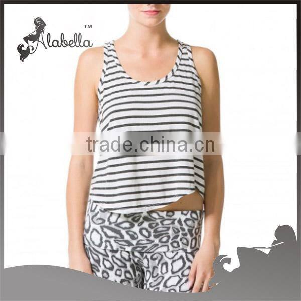 Hot sexy girl photo tank tops skinny stripes vest
