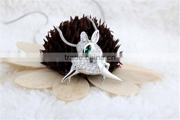 deer shape zircon pendant 925 sterling silver pendant jewelry