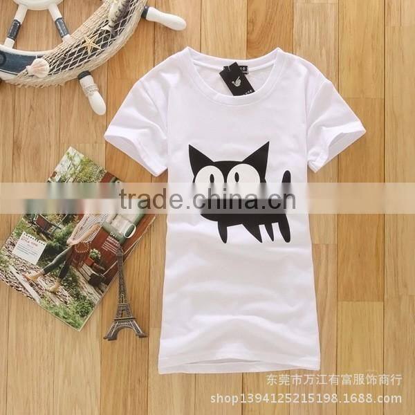 custom the high quality fashion all the time cheap lady's short sleeve t-shirt manufacture china