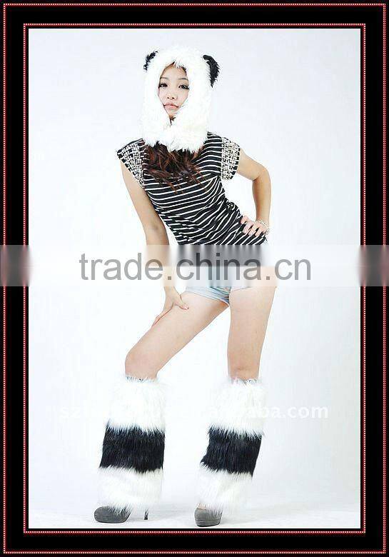 FASHION WINTER ANIMAL HAT WITH FLUFFY LEG WARMER SET