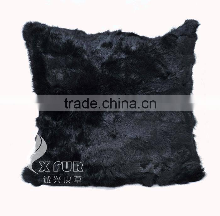 CX-D-17A Super Quality Winter Genuine Tibetan Sheep Rabbit Fur Decorative Pillow Case