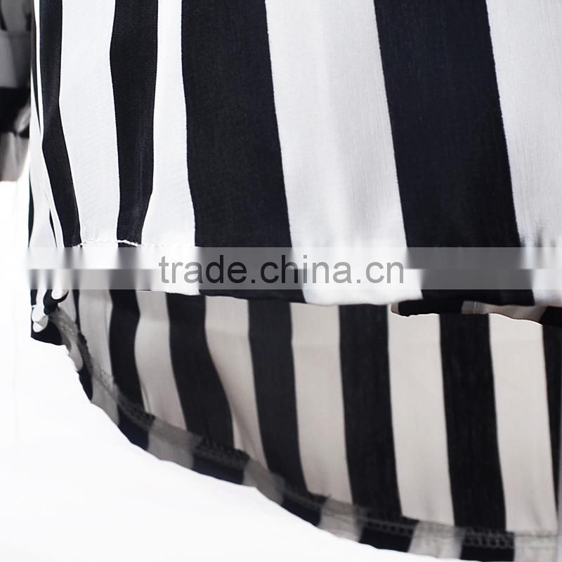 Newest Best summer designs elegant blouses for lady fashion shirt blouses for women stripe fashion blouses 2015