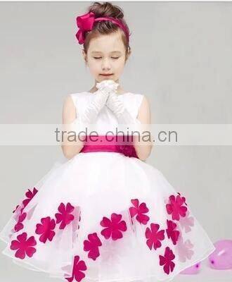 Fashion Fluffy baby girl princess tulle party dress with petal wedding dress