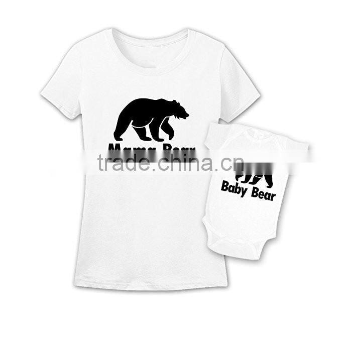 mommy and me t shirts custom printing 100% organic cotton t-shirts bodysuit wholesale