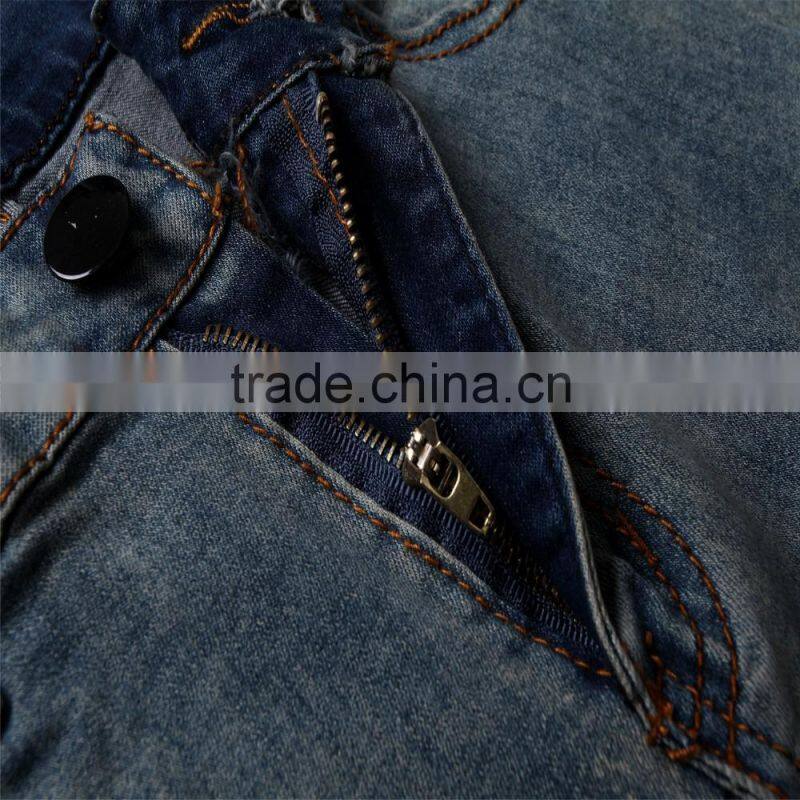 2016 Hot men's fashion men's jeans biker jeans hole personality male personality pants beggar