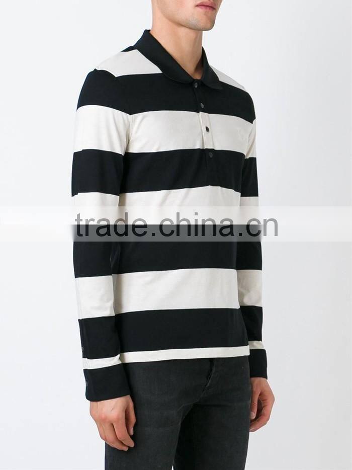 Wholesale stripes comfort mans two color polo shirts