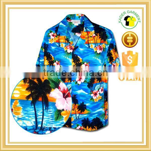 Wholesale cheap custom printed hawaiian shirt, mens aloha shirt