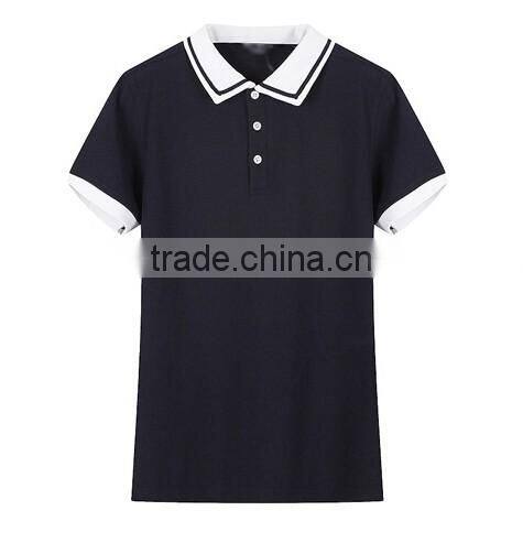2016 Customized fabric bulk kids school uniforms black pique 100% polo t-shirt