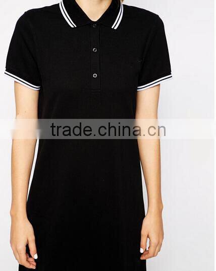 2015 women fashion short sleeve Polo Shirt Dress