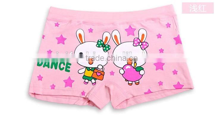 oem customize hot fashion 100%cotton children girls boxer briefs