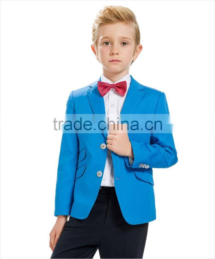 ELPA 2016 new fashion notch lapel single breasted double back vent cotton boys blazer