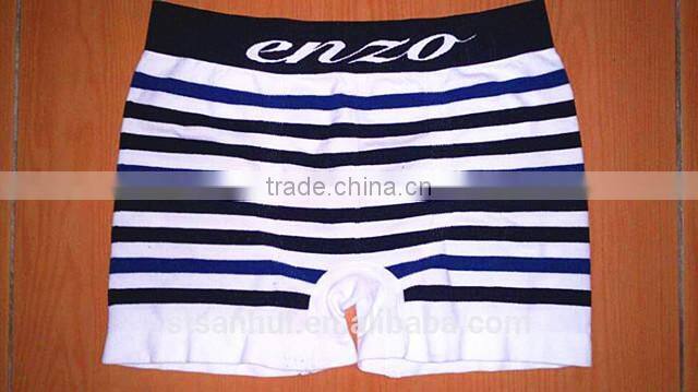 Factory wholesale fancy striped seamless boxer briefs men