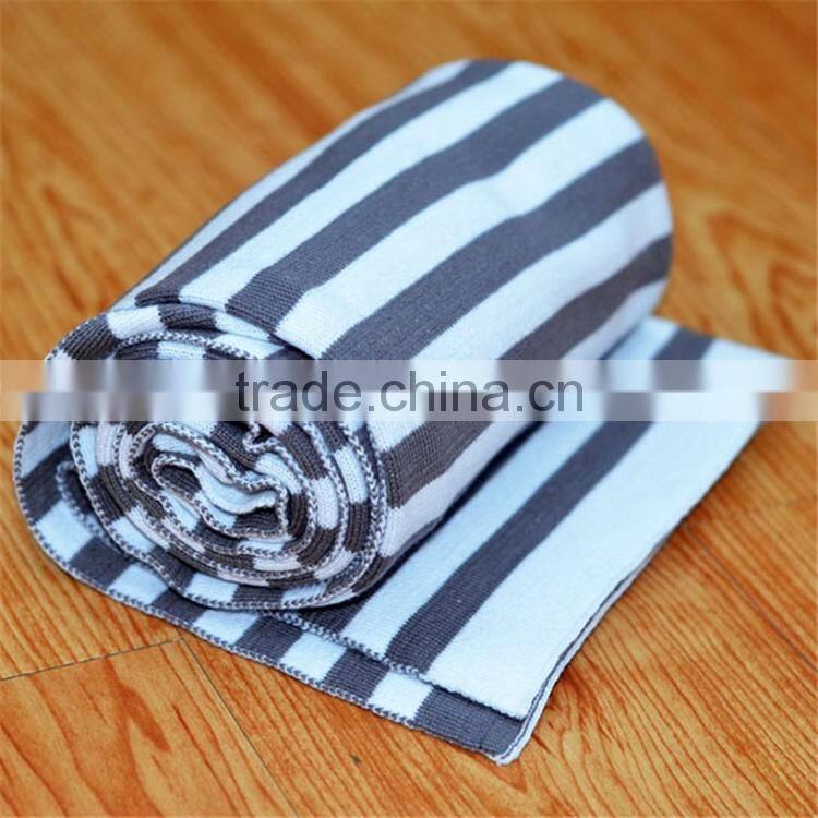 Stripe style knit baby blanket