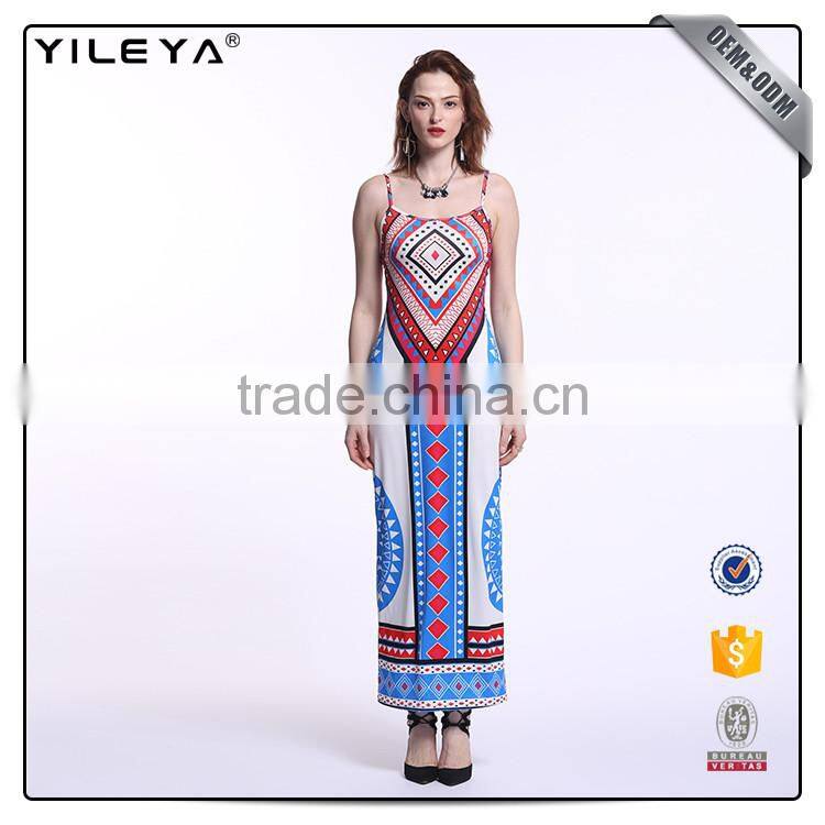 Spaghetti strap summer long maxi dress,boho style dress