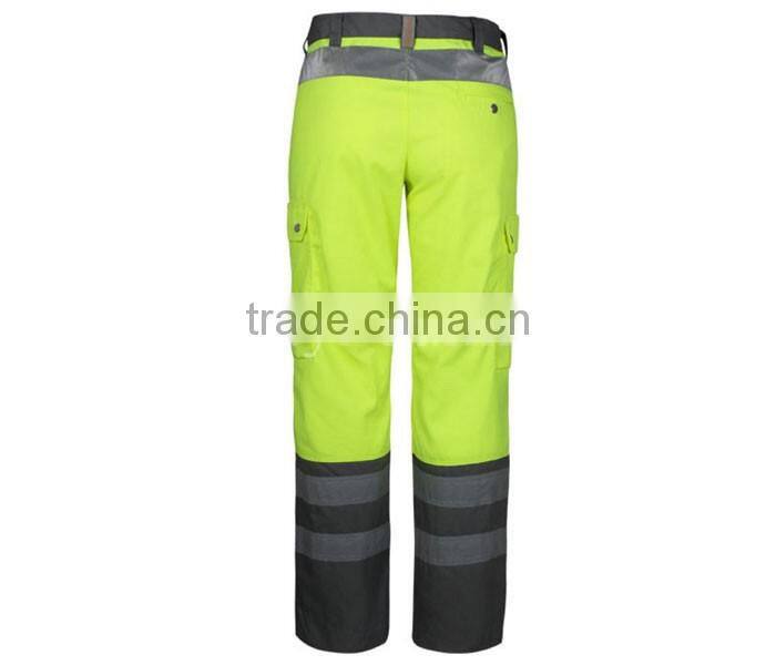 Hi- Vis two tone taped 100%polyester anti shrink workwear trouser